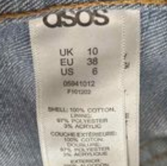 ASOS  DESIGN Denim Jacket with Borg collar size 6 - Picture 9 of 14
